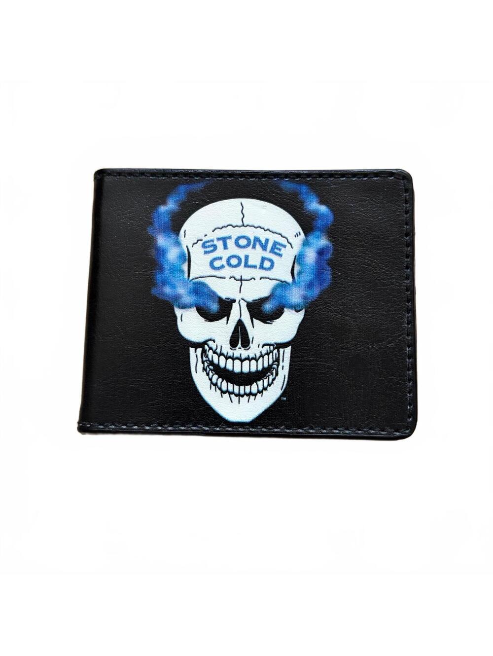 WWE Stone Cold Steve Austin Bi-Fold Wallet Smoking Skull Buckle Down Black